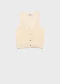 Chunky-knit vest with buttons