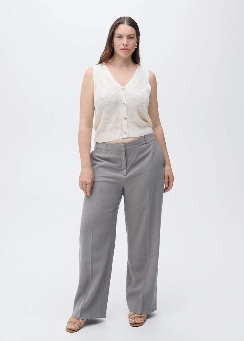 Chunky-knit vest with buttons