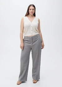 Chunky-knit vest with buttons