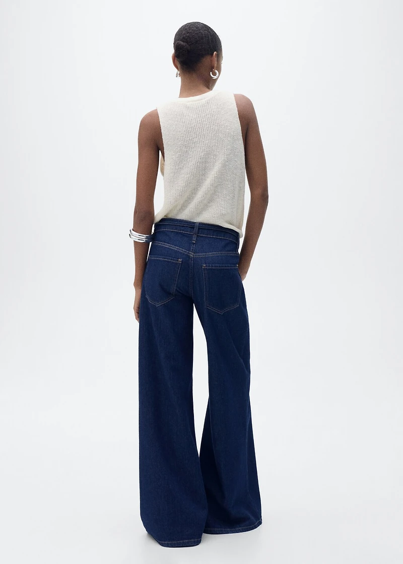 Chunky-knit vest with buttons