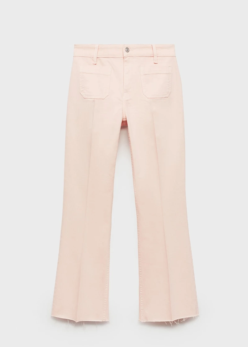 Flared cropped jeans with pockets