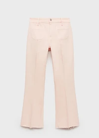 Flared cropped jeans with pockets