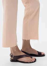 Flared cropped jeans with pockets