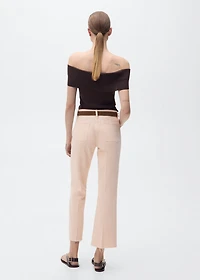 Flared cropped jeans with pockets