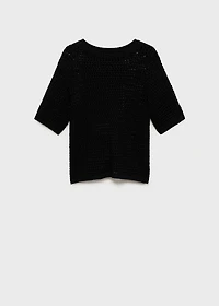 Short-sleeved crochet sweater