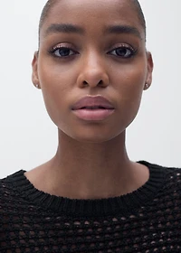 Short-sleeved crochet sweater