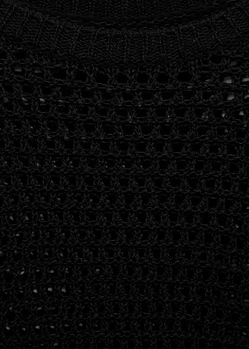 Short-sleeved crochet sweater