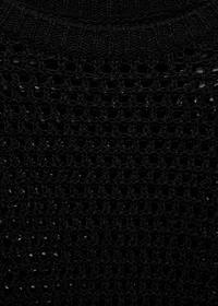 Short-sleeved crochet sweater