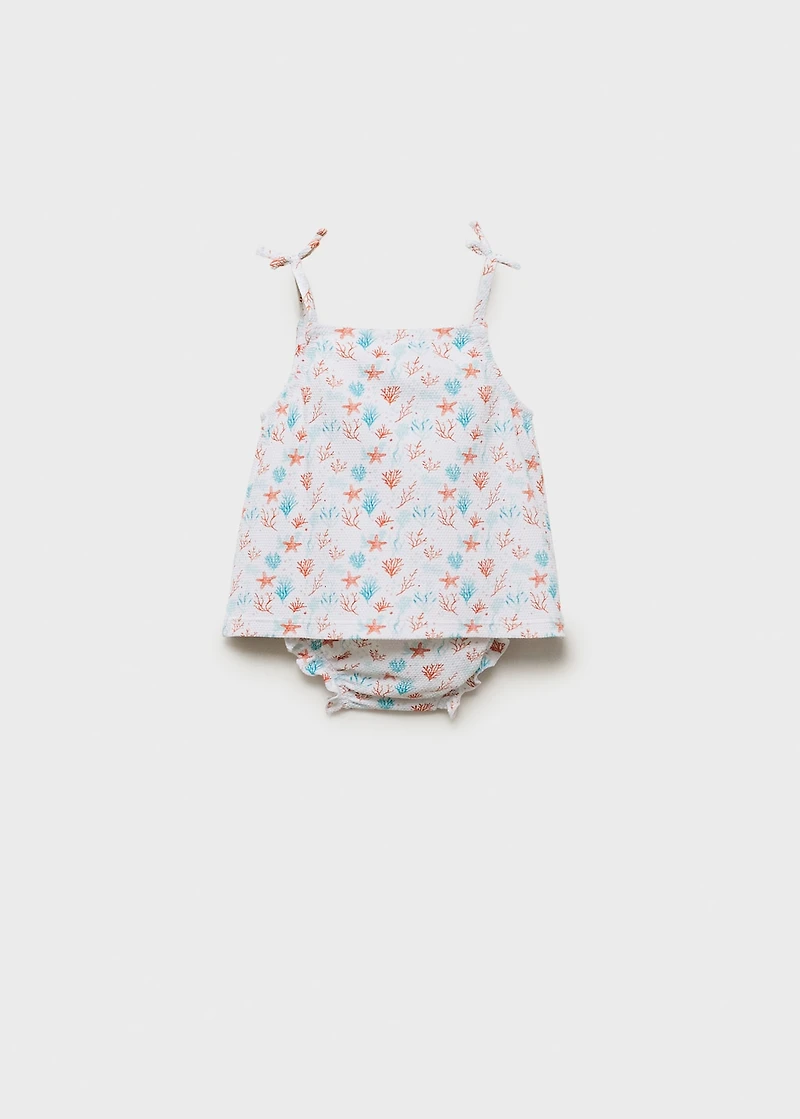 Printed swimming costume set