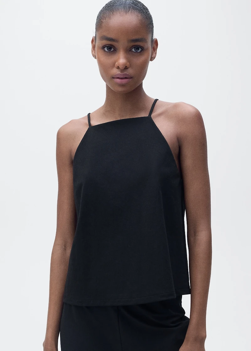 Cotton halter-neck top