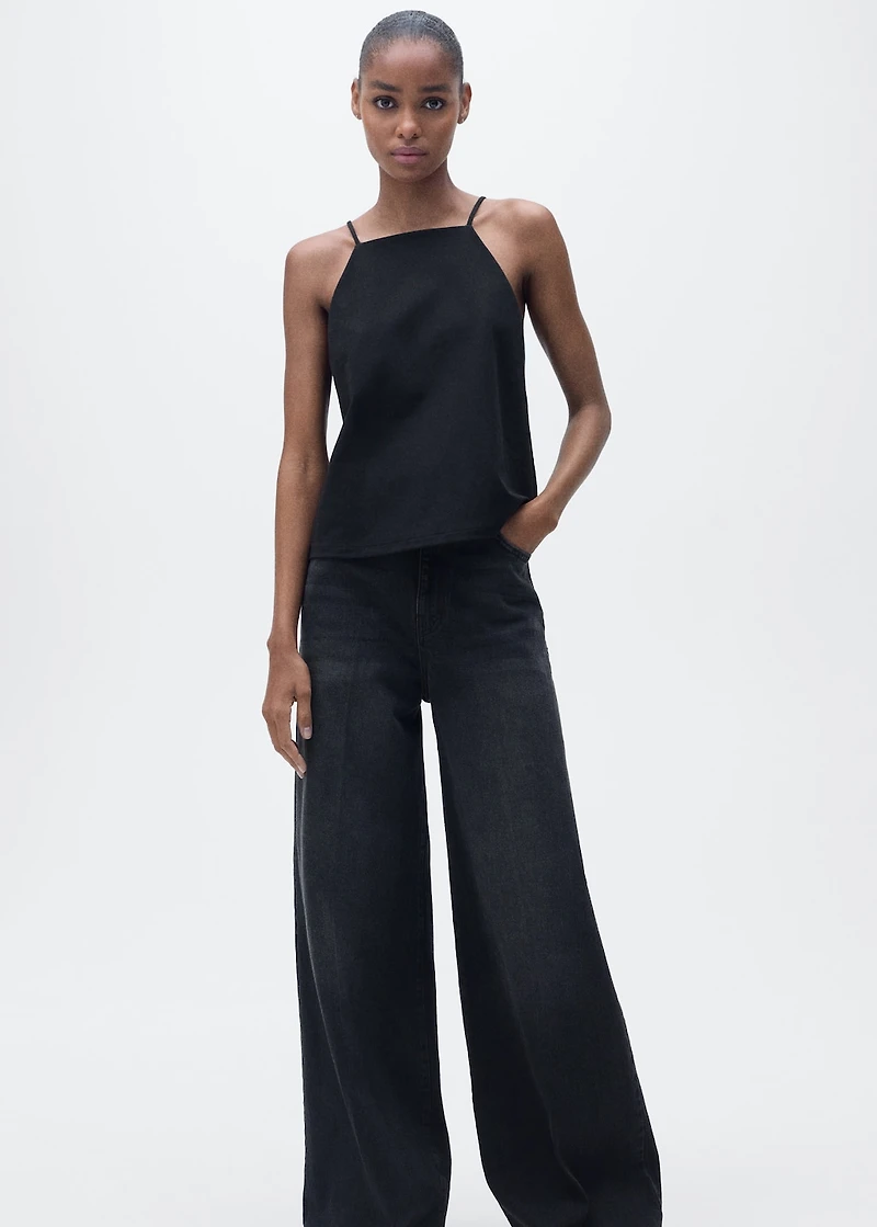 Cotton halter-neck top