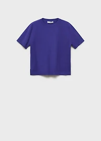 Short-sleeved fine-knit sweater