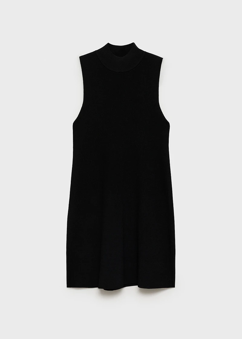 Perkins-neck knitted dress