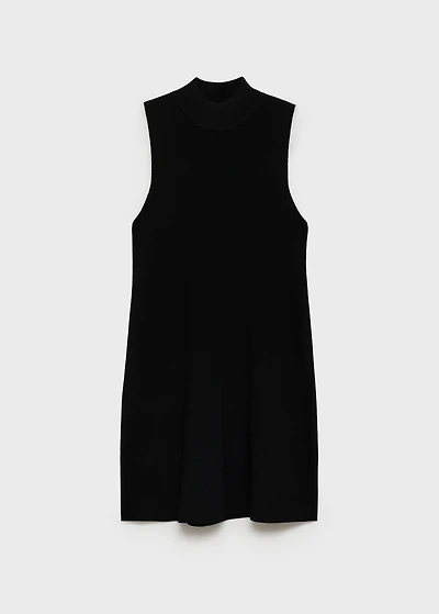 Perkins-neck knitted dress
