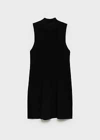 Perkins-neck knitted dress