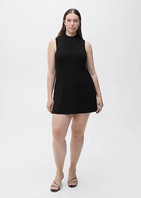 Perkins-neck knitted dress