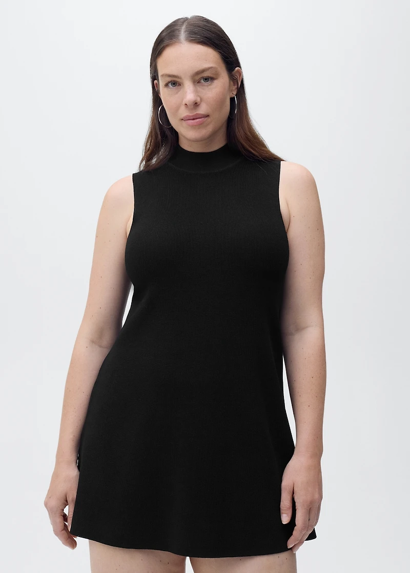 Perkins-neck knitted dress