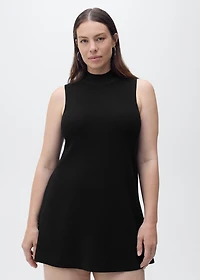 Perkins-neck knitted dress