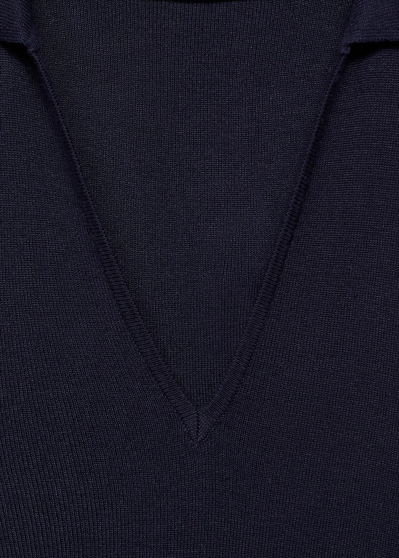 Knitted midi-dress with lapels