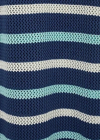 Striped knitted dress with lace accents