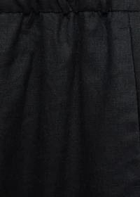 Straight-fit linen pants with bow