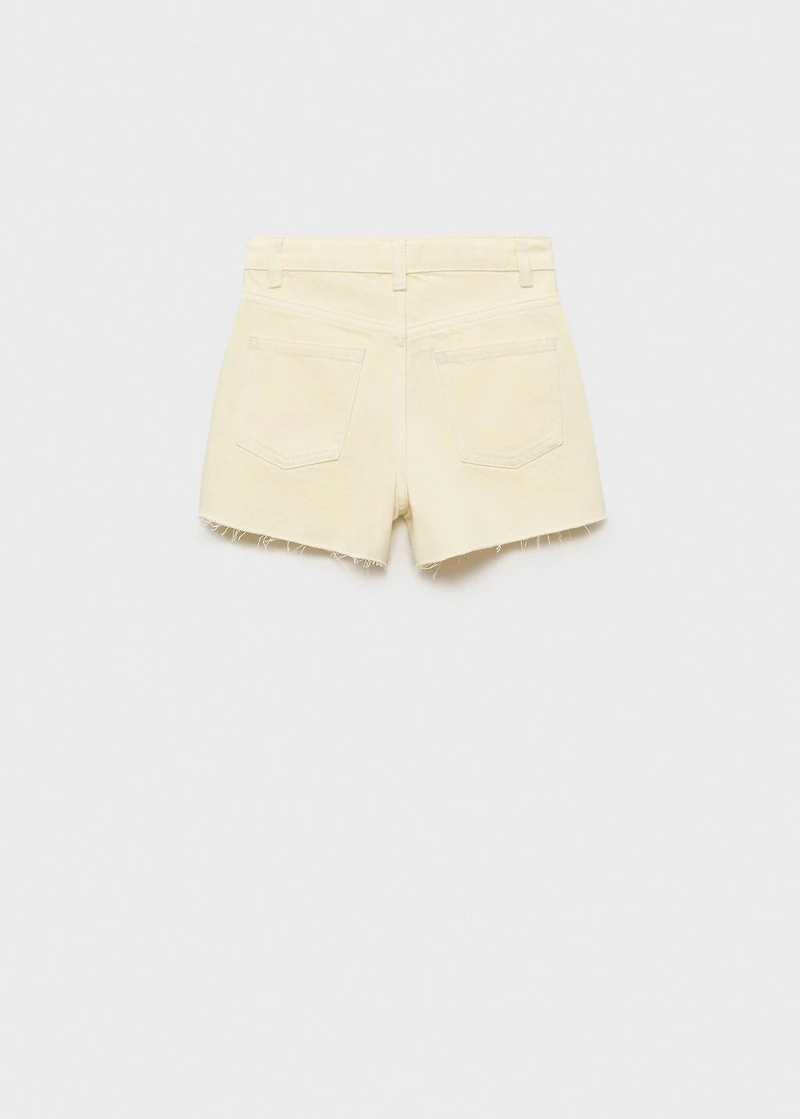 Straight shorts with frayed hem