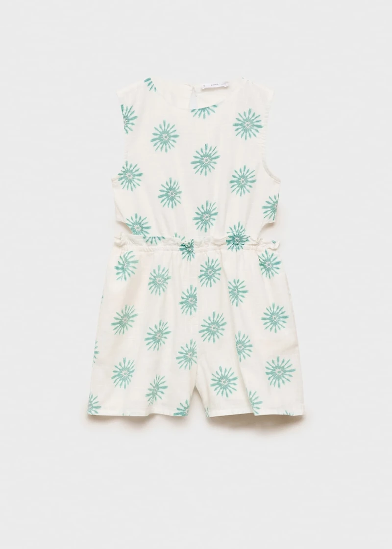 Printed jumpsuit with openings