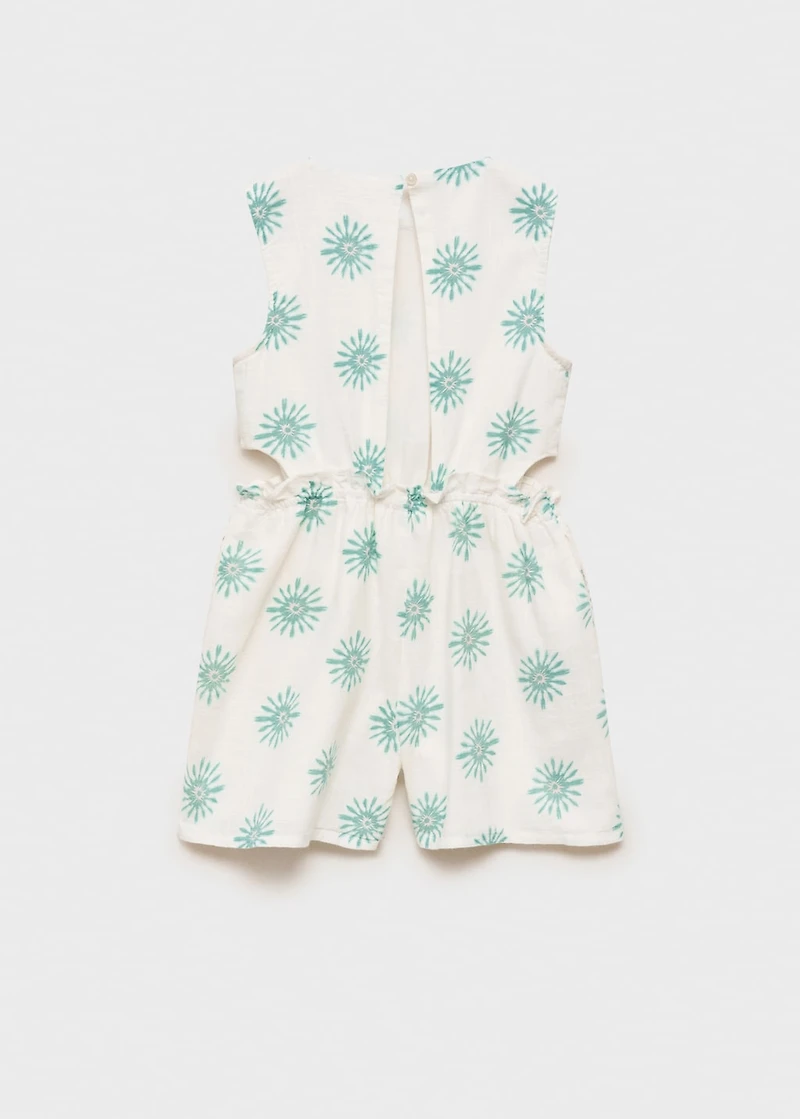 Printed jumpsuit with openings