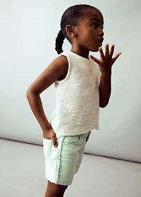 Denim shorts with side detail