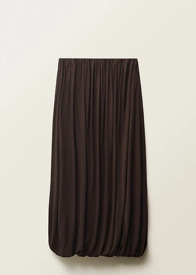 Wool-blend skirt with puffed hem