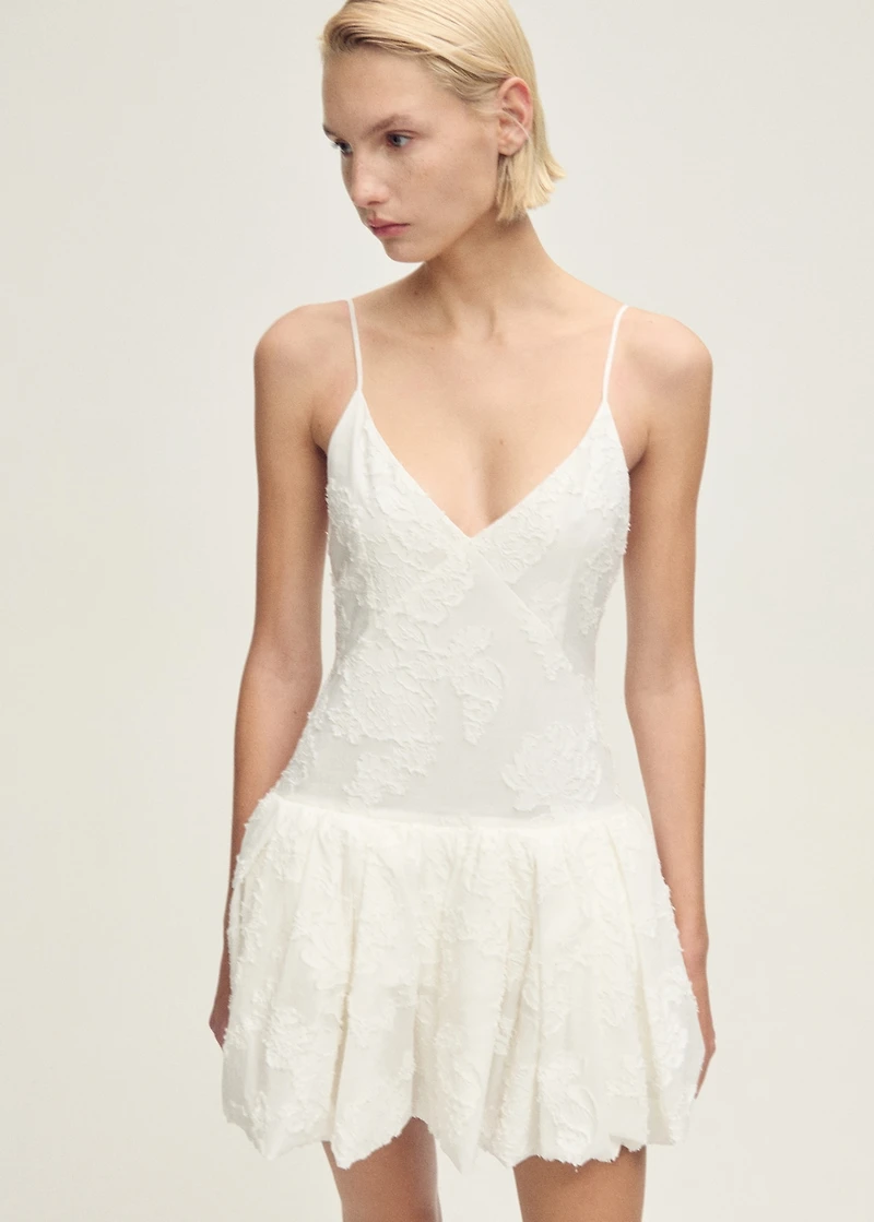 Textured balloon dress