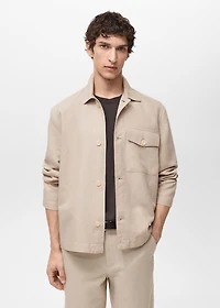 Straight-fit linen overshirt