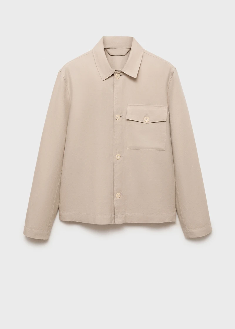 Straight-fit linen overshirt