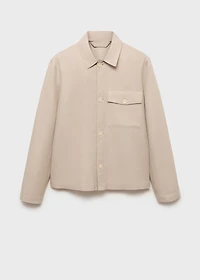 Straight-fit linen overshirt