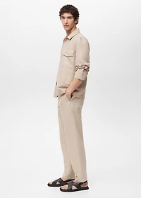 Straight-fit linen overshirt