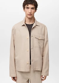 Straight-fit linen overshirt