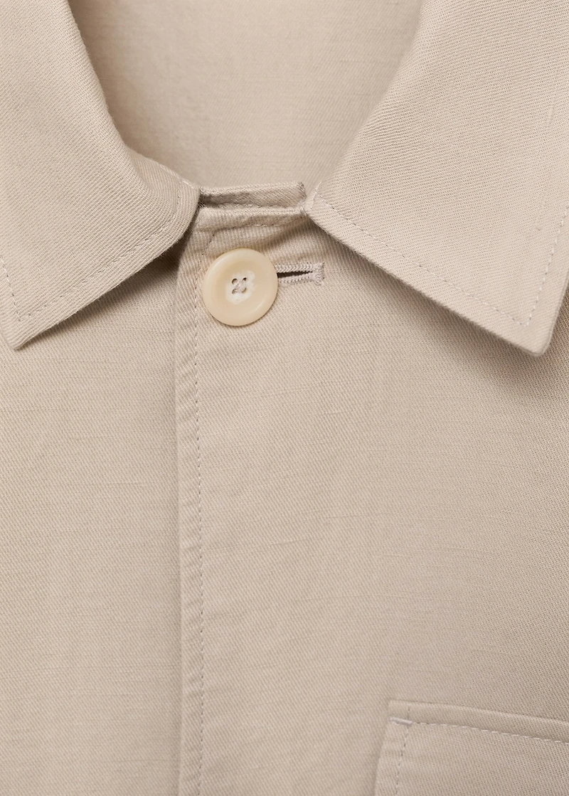 Straight-fit linen overshirt