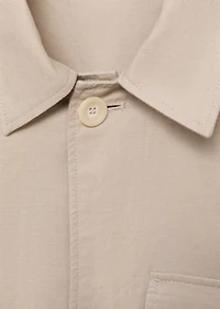 Straight-fit linen overshirt