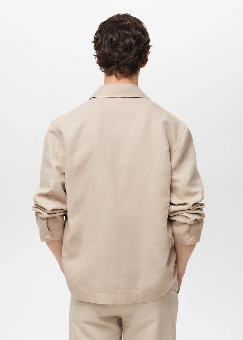 Straight-fit linen overshirt