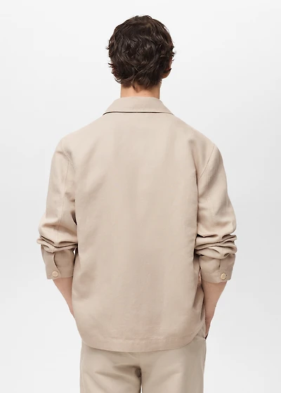 Straight-fit linen overshirt