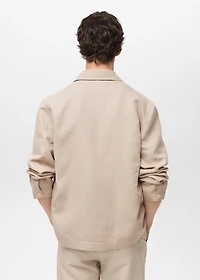 Straight-fit linen overshirt