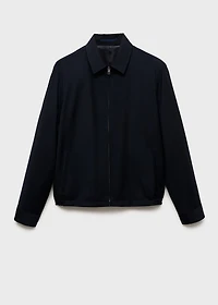 Cold wool jacket with shirt collar
