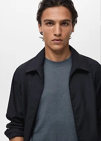 Cold wool jacket with shirt collar