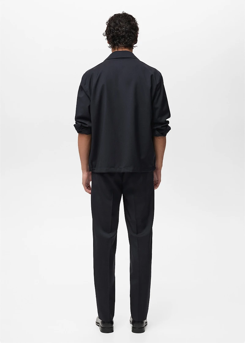 Cold wool jacket with shirt collar