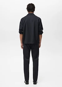 Cold wool jacket with shirt collar