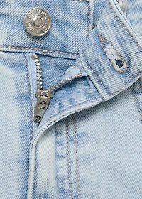 Denim miniskirt with frayed hem