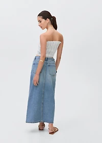 Long denim skirt