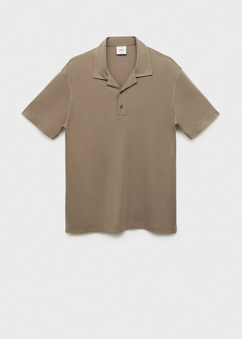 Lyocell polo shirt with bowling collar