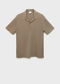 Lyocell polo shirt with bowling collar