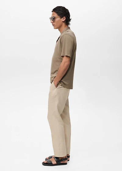 Lyocell polo shirt with bowling collar